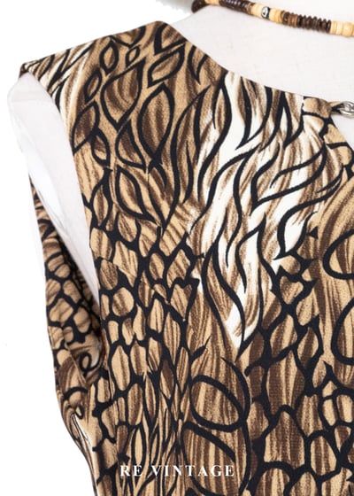 大地色墨跡迷宮藝術筆觸長洋裝5