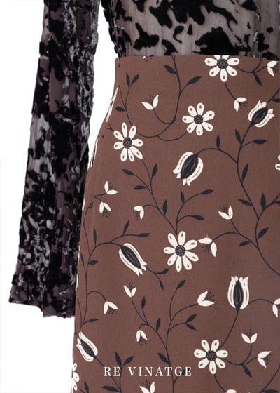 巧克力棕小白花長裙4