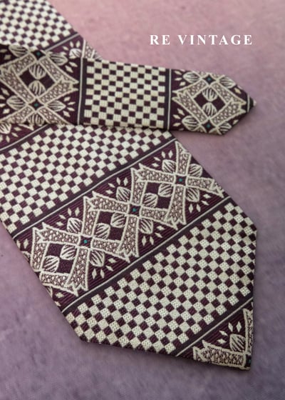 棋盤格與圖騰儀式領帶10