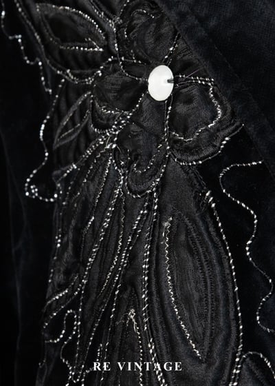 花羽輪廓黑絨深處外套9