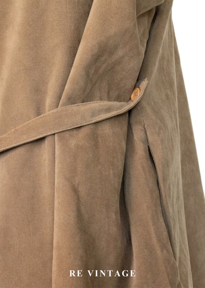 糖漬小花荷葉邊煙草色迷你洋裝15