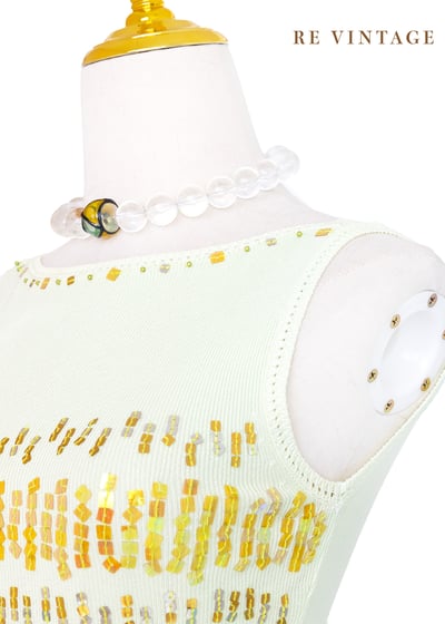 情人果綠小方格亮片針織背心11