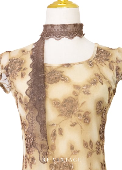 褐金色薄霧般的浪漫旋律長洋裝9