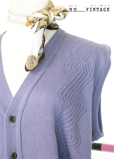 藍紫色立體編織紋針織背心4