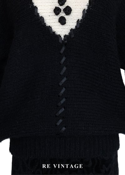 V型黑白序曲溫柔的夢針織毛衣4