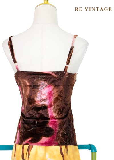 巧克力霓虹蕾絲小花絨布背心9