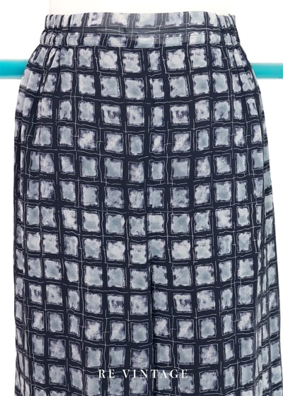 灰黑色格紋雪紡寬版長褲（24-27")3