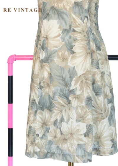 南法莊園 - 低飽和大地色花卉細肩帶洋裝4