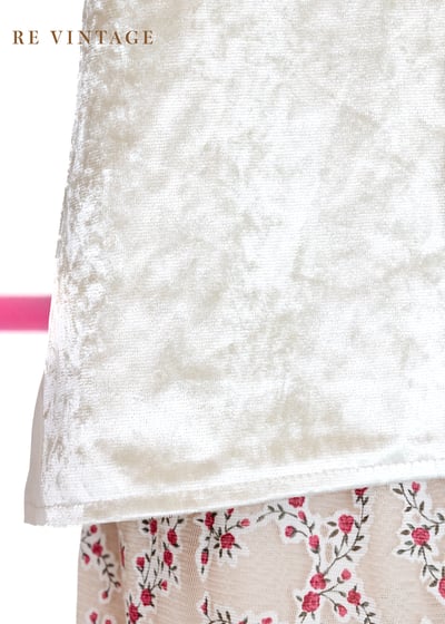 香檳色絨布與雪紡交織細肩帶背心4