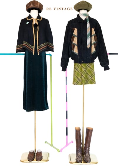 森林木質調香氣菱格紋短裙（25"）2