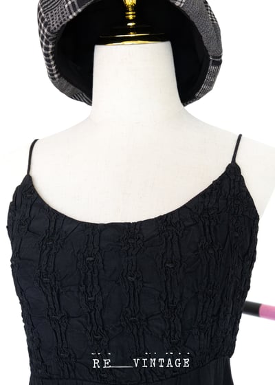 『紐約寶物』氣質の抓皺紋路黑色細肩帶洋裝12