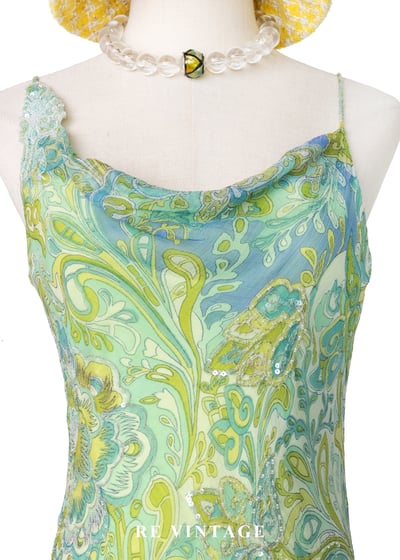 檸檬流光夏日垂墜感細肩帶洋裝3