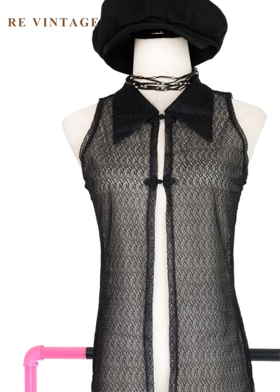 半透夢境中國釦蕾絲洋裝/罩衫10