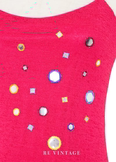 Fuchsia 桃粉小鏡子細肩帶洋裝5