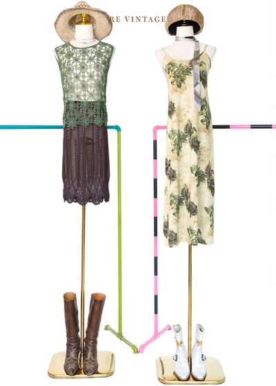 Olive Noir 橄欖綠葉暗香細肩帶長洋裝2