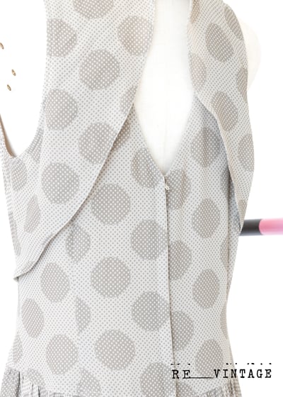 小點點大點點棕灰色長洋裝9