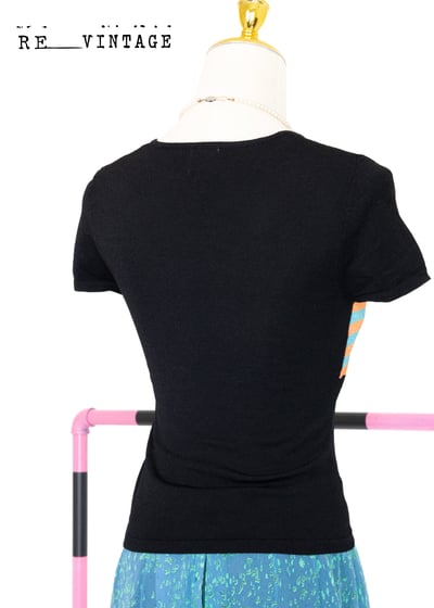 水藍橘子菱格薄款針織上衣4