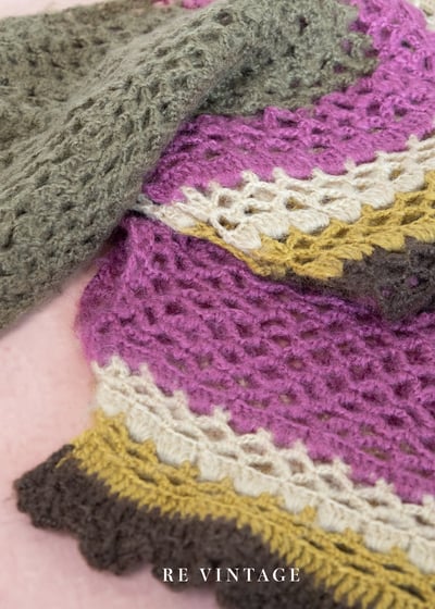 葡萄色針織圍巾8