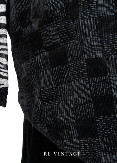 黑灰色格紋燈芯絨背心5