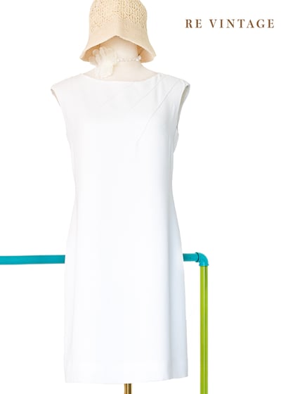 氣質單品 - 領口設計線條純白小洋裝1