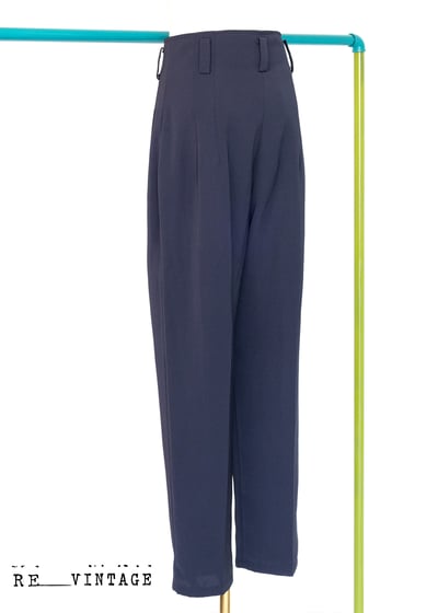 深藍色高腰西裝褲8
