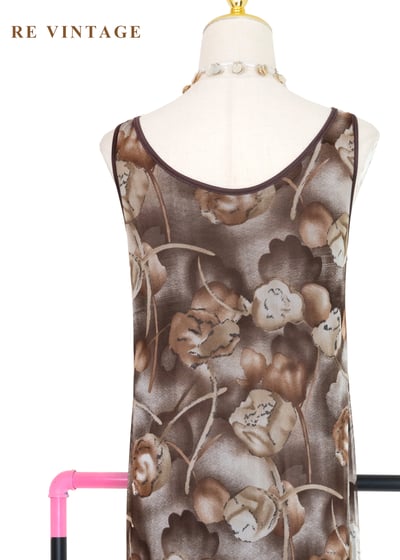 底片裡的暖棕花朵網紗長洋裝13