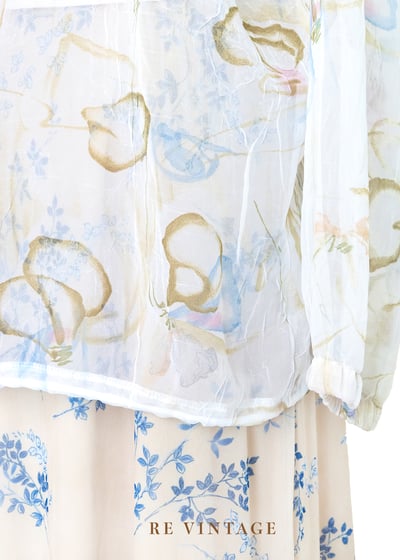 Blanc de Blanc 抽象印花透膚上衣外套12