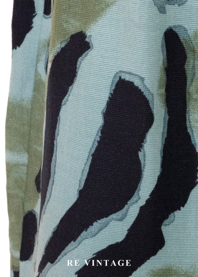 印象派之夢 - 藍綠色斑紋圖騰及膝裙（27-30"）10