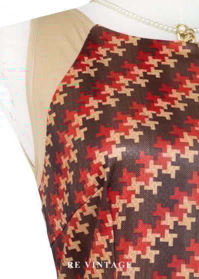 巴黎知性女孩紅棕十字紋洋裝7