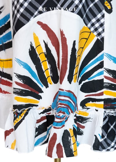 『歐洲寶物』塗鴉解構的狂想荷葉邊中長裙（30"）9