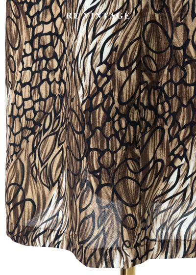 大地色墨跡迷宮藝術筆觸長洋裝12