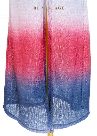 三色漸層超美的網狀布料長裙（24")4