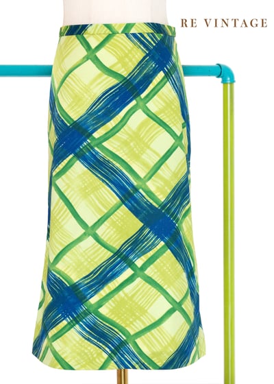 Green Flash 蠟筆菱格紋美裙（~28"）1