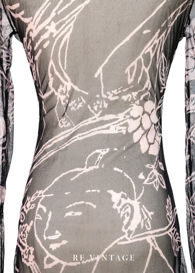 粉紅佳人與花朵黑色透膚洋裝7