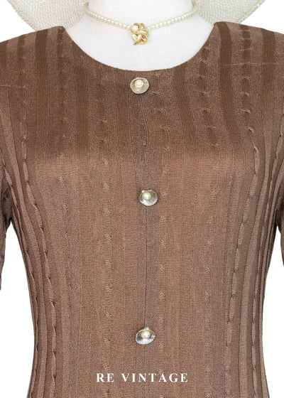 可可歐蕾銀貝殼珍珠薄針織洋裝5