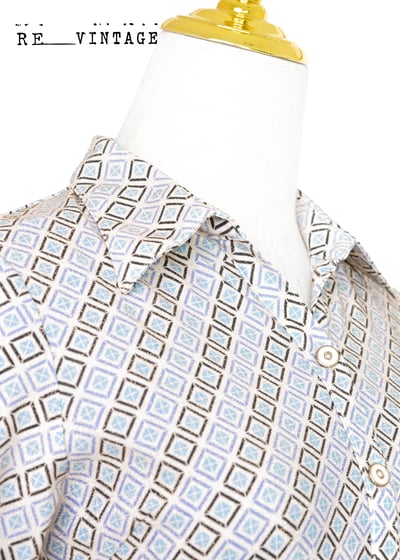 金閃閃小藍菱格彈性上衣7