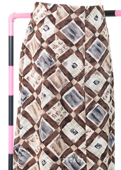 巧克力甜甜菱格高腰長裙7
