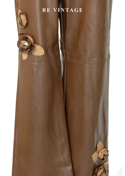 沙漠裡的玫瑰皮革長褲（28”）7