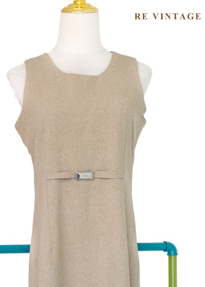 質感單品 - 燕麥色小白花長洋裝3