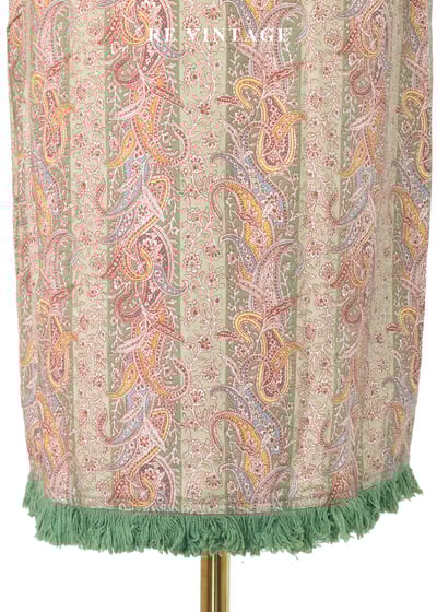 東方花紋草綠流蘇及膝裙（24.5）9