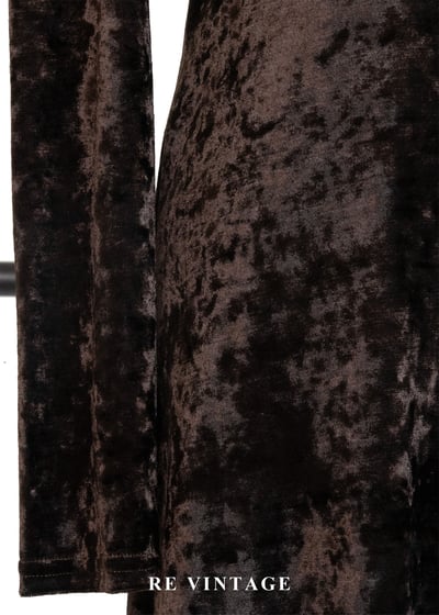 義大利製質感單品 - 深咖啡色俐落現代感絨布洋裝8