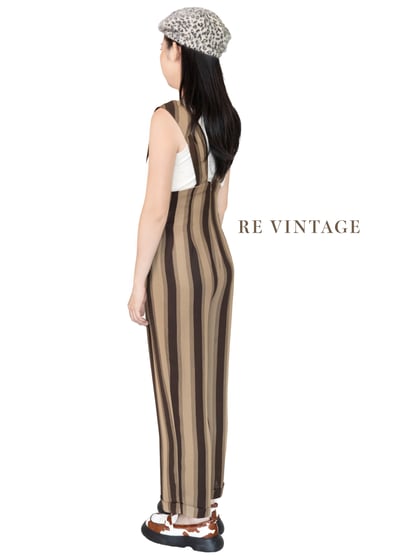 雙棕色線條連身褲3