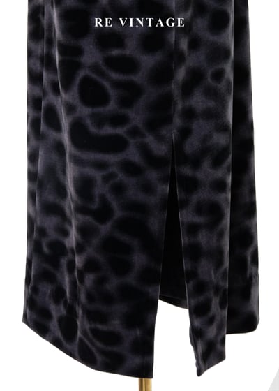 經典獸紋神秘紫灰色絨布長裙（27"）7