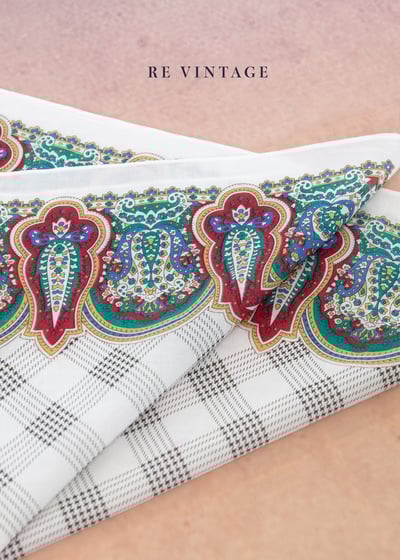  撞色菱格紋棉料小絲巾6