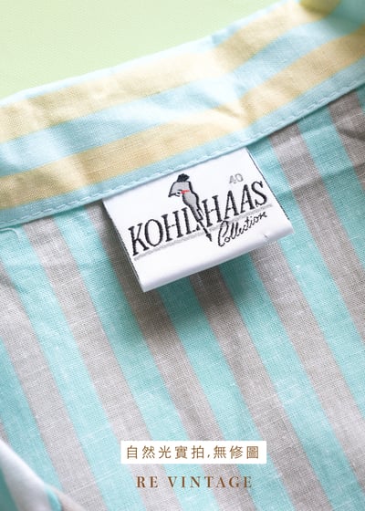 『歐洲寶物』套裝 - 薄荷奶黃色格紋線條襯衫12