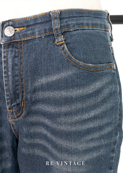 口袋設計拼接帥氣的牛仔喇叭褲6