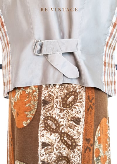 栗子棕橘色格紋西裝背心12