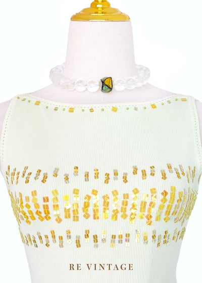 情人果綠小方格亮片針織背心3