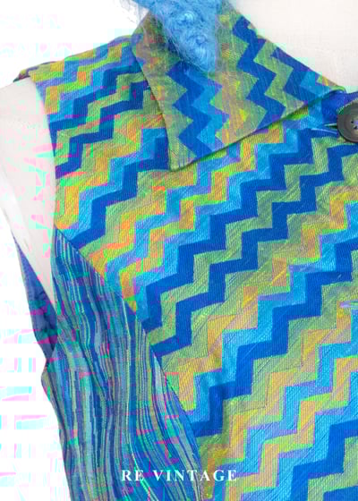 套裝上衣 - 藍調信號像素浪潮上衣5