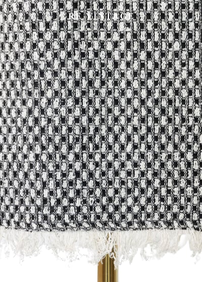 黑白交織小格粗花呢短裙（25"）4